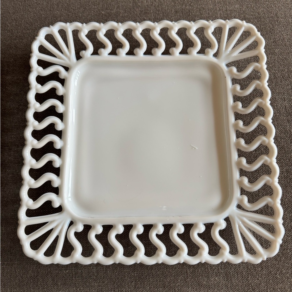 Vintage Milk Glass Plate